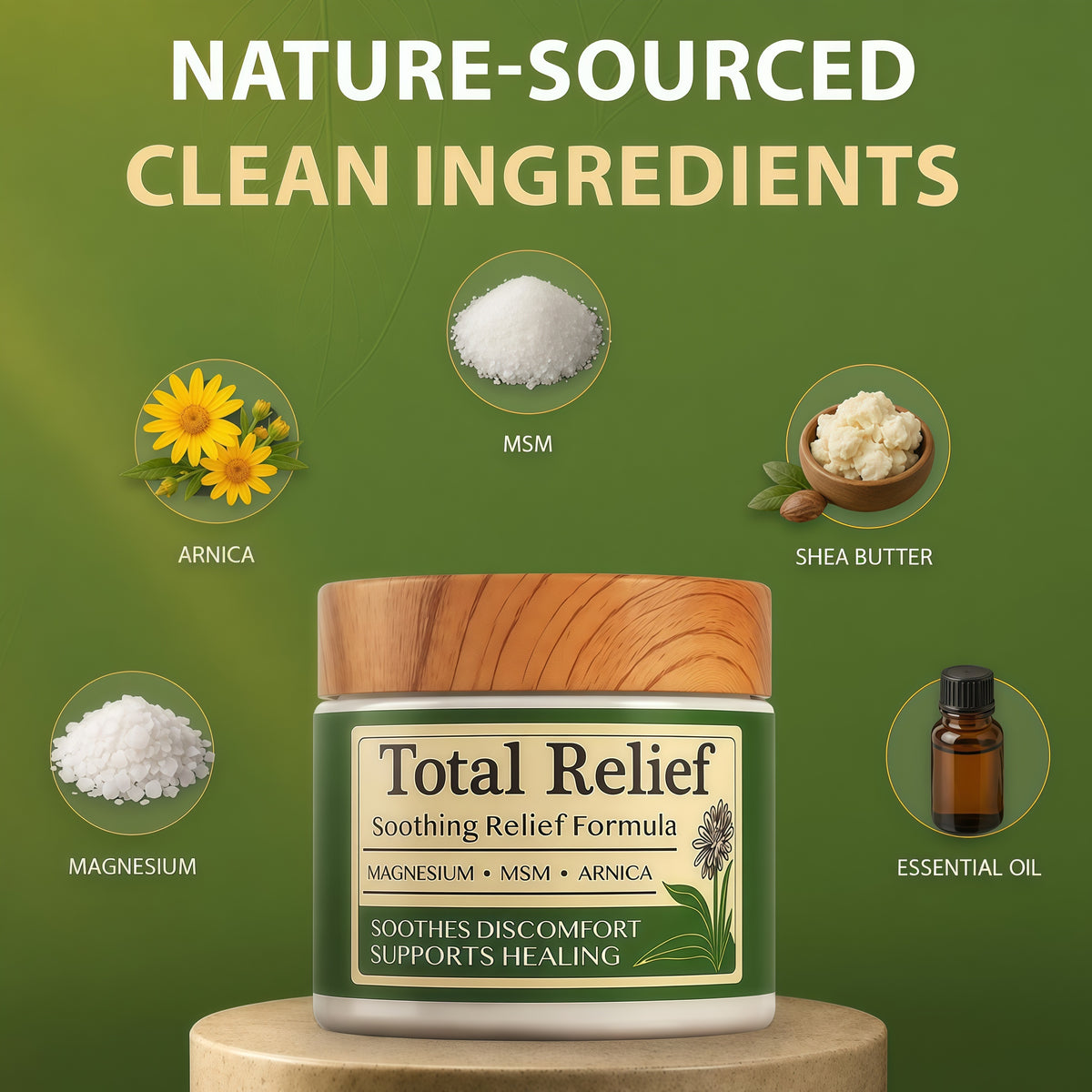 Total Relief Magnesium Cream - Topical Lotion for Muscles & Joints, 3.5 oz